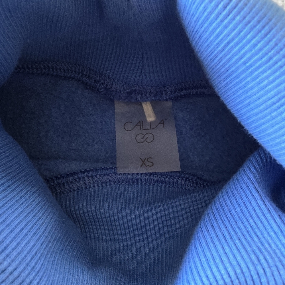 🌟7/25$ CALIA Women's Everyday Fleece Oversized Turtleneck In Capri Blue - Picture 4 of 6